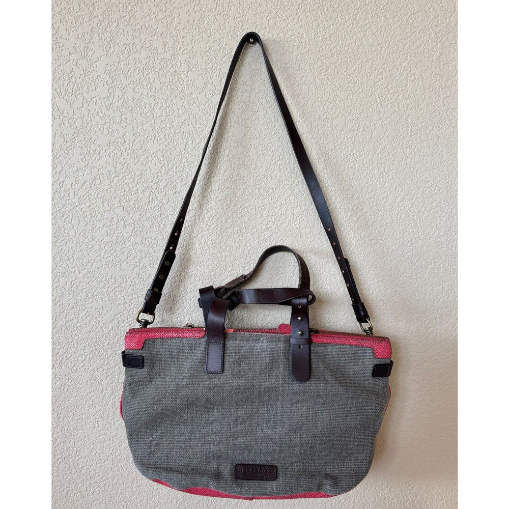 Liebeskind Berline Wool Gray Woven Large Handbag Purse Shoulderbag Leather